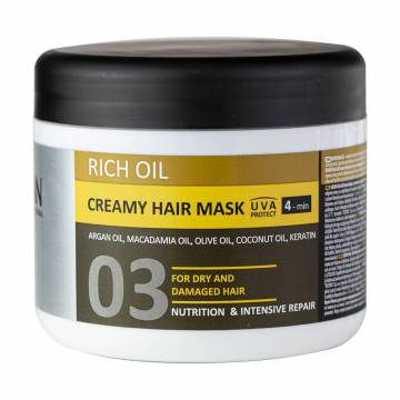 Крем-маска Kayan Professional Rich Oil Creamy Hair Mask для сухих и поврежденных волос, 500 мл Крем-маска Kayan Professional Rich Oil Creamy Hair Mask для сухих и поврежденных волос, 500 мл