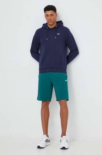 Кофта Fila мужская цвет синий с капюшоном однотонная Кофта Fila мужская цвет синий с капюшоном однотонная