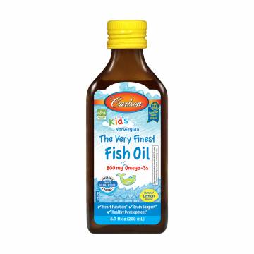 Детский рыбий жир Carlson Labs Kids The Very Finest Fish Oil со вкусом лимона, 800 мг, в жидкости, 200 мл Детский рыбий жир Carlson Labs Kids The Very Finest Fish Oil со вкусом лимона, 800 мг, в жидкости, 200 мл