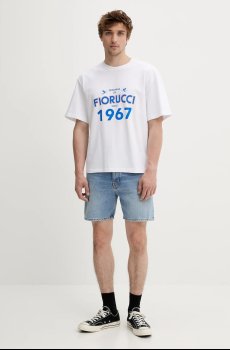 Хлопковая футболка Fiorucci White Dreaming 1967 Print Boxy Fit T-Shirt