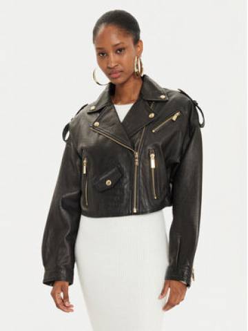 Just Cavalli Шкіряна куртка 77PAVP05 Чорний Regular Fit Just Cavalli Шкіряна куртка 77PAVP05 Чорний Regular Fit