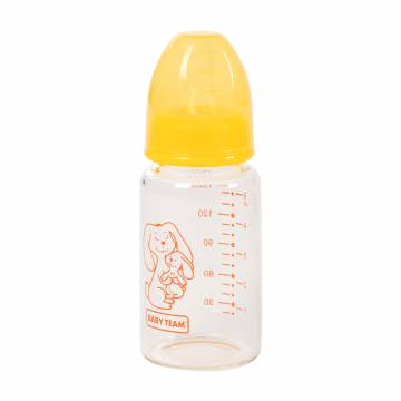 Бутылочка для кормления Baby Team Зайчик, стеклянная с силиконовой соской, с рождения, 150 мл (1210) Бутылочка для кормления Baby Team Зайчик, стеклянная с силиконовой соской, с рождения, 150 мл (1210)