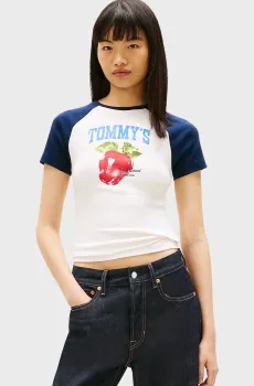 Женская белая футболка MARKET Белый XS Tommy Jeans DW0DW22303