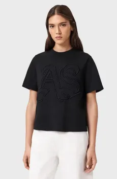 Женская черная футболка LISA Черный M AllSaints W148JE