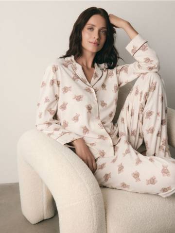 Reserved - LADIES` PYJAMA - бежевий - 210EY-08X Reserved - LADIES` PYJAMA - бежевий - 210EY-08X