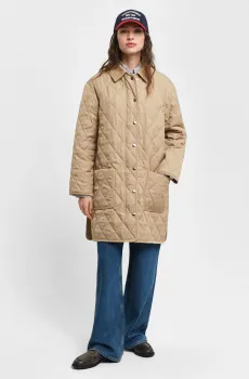 Женская бежевая куртка QUILTED CORD DETAILED COAT Бежевый XS Gant 4751124
