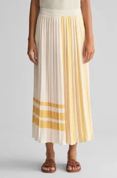 Женская белая плиссированная юбка REG STRIPED PLEATED Белый 38 Gant 4400124