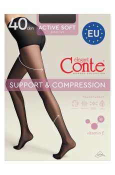 Колготки женские Conte elegant Active Soft с шортиками, 40 DEN, Grafit, размер 5