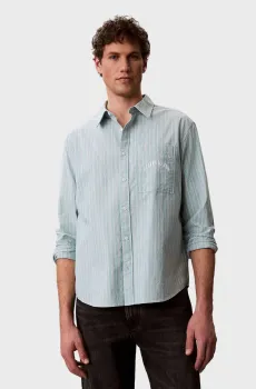 Мужская зеленая рубашка в полоску OXFORD Зеленый XL Calvin Klein Jeans LV04RF104G