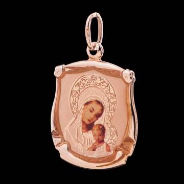 Золотая ладанка с эмалью п00643 Золотая ладанка с эмалью п00643