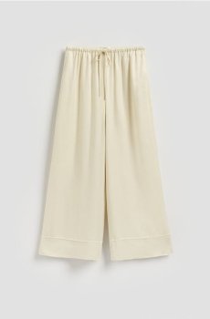 Reserved - Штани wide leg з віскозою - кремовий - 284KK-01X