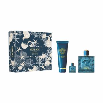 Парфюмированный набор мужской Versace Eros (парфюмированная вода, 100 мл + парфюмированная вода, 5 мл + гель для душа, 150 мл) Парфюмированный набор мужской Versace Eros (парфюмированная вода, 100 мл + парфюмированная вода, 5 мл + гель для душа, 150 мл)