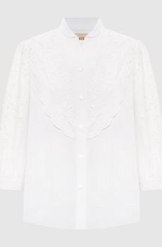 Белая блуза с вышивкой бродери