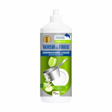 Средство для мытья посуды Wash & Free Зеленое яблоко и экстракт эдельвейса, 1 кг Средство для мытья посуды Wash & Free Зеленое яблоко и экстракт эдельвейса, 1 кг