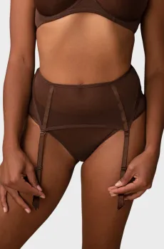 Женский коричневый пояс для чулок Коричневый S brabrabra SLZ23602006