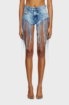 Женские голубые джинсовые шорты DE-JIZZ-FSG Голубой 24 Diesel A18145 0CMBM