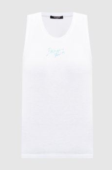 Белый топ с принтом логотипа