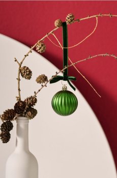 Підвіски для ялинкових куль, набір з 12 - темно-зелений