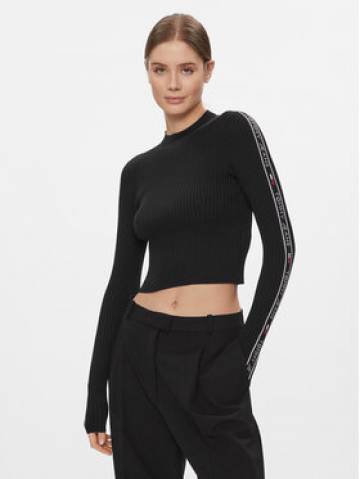 Tommy Jeans Светр Tjw Logo Taping Sweater DW0DW17247 Чорний Slim Fit Tommy Jeans Светр Tjw Logo Taping Sweater DW0DW17247 Чорний Slim Fit