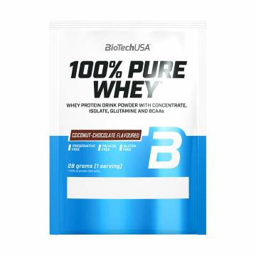 Протеин BioTech USA 100% Pure Whey Кокос и шоколад, в порошке, 28 г Протеин BioTech USA 100% Pure Whey Кокос и шоколад, в порошке, 28 г