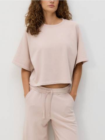 Reserved - LADIES` T-SHIRT - пастельний рожевий - 427GA-03X