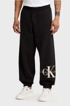 Мужские черные спортивные брюки Archival Monologo Erkek Siyah Pantolon Черный XL Calvin Klein Jeans J30J322482