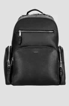 Мужской черный кожаный рюкзак Черный ONESIZE BOSS 50512793;001