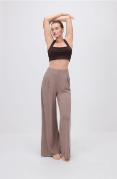 Reserved - Штани wide leg з модалом - кавовий - 884IE-84X