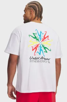 Мужская белая футболка UA M HWT FITNESS EXPO SS Белый XXL Under Armour 6009931-100