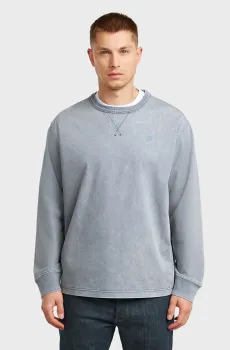 Мужской голубой свитшот Washed Голубой XXL G-Star RAW D27102,E161