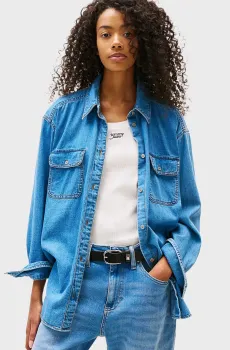 Женская синяя джинсовая рубашка RELAXED Синий XXS Tommy Jeans DW0DW21073