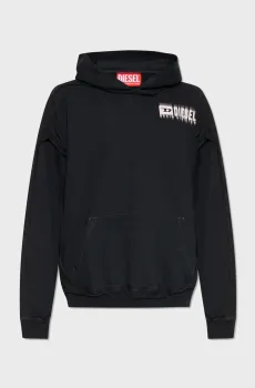 Мужское черное худи S-BOXT-HOOD-DBL Черный S Diesel A12149 0AJBF