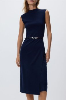 Reserved - Сукня з ланцюжком на поясі - темно-синій - 787IP-59X