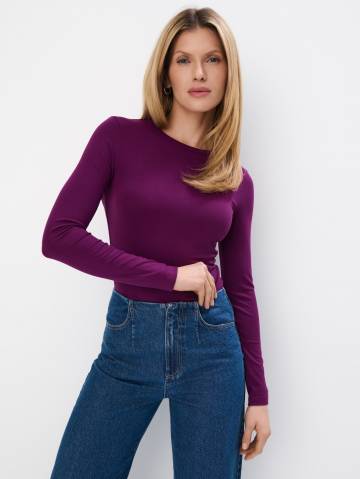 Mohito - Чорна блузка - темно-фіолетовий - M