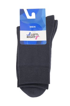 Носки мужские Левый&Правый 240, высокие, махровые, 00 темно-серые, размер 44-45