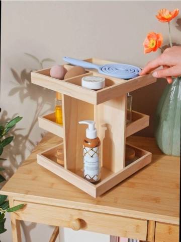 Обертовий кухонний органайзер - бежевий