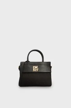 Женская черная сумка с узором ROSA SATCHEL Черный ONESIZE DKNY R44DFI70