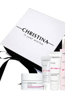 Уценка! Набор для лица Christina Muse (гоммаж, 75 мл + молочко, 350 мл + дневной крем, 50 мл + крем для век, 30 мл)