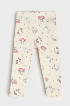 Бавовняні легінси з візерунком Hello Kitty - пшеничний