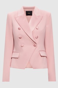 Розовый двубортный жакет