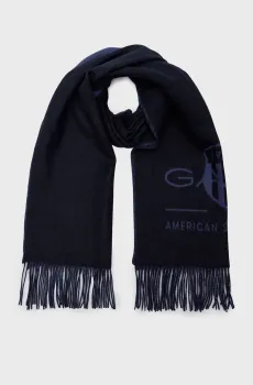 Мужской темно-синий шерстяной шарф TONAL ARCHIVE WOVEN SCARF Синий ONESIZE Gant 9920207
