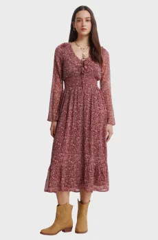 Женское красное платье с узором Красный 38 SPRINGFIELD 7953600