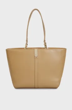 Женская бежевая сумка TH HERITAGE TOTE Бежевый ONESIZE Tommy Hilfiger AW0AW16321
