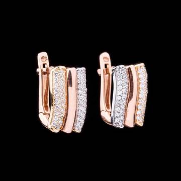 Золотые серьги с фианитами с02776 Золотые серьги с фианитами с02776