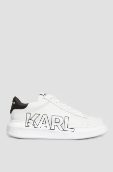 Мужские белые кожаные сникерcы Белый 40 Karl Lagerfeld 500470.855091;10