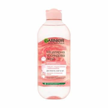 Мицеллярная вода для лица Garnier Skin Naturals Очищение + Сияние, с экстрактом розовой воды, 400 мл Мицеллярная вода для лица Garnier Skin Naturals Очищение + Сияние, с экстрактом розовой воды, 400 мл