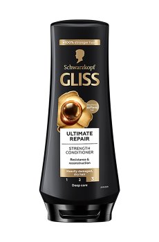 Укрепляющий бальзам Gliss Ultimate Repair Стойкость и блеск, для сильно поврежденных и сухих волос, 200 мл