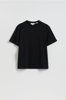 Reserved - Футболка regular fit з мерсеризованої бавовни - чорний - 987IR-99X