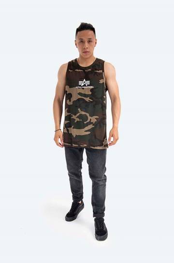 Хлопковая футболка Alpha Industries цвет зелёный 126566C.408-green Хлопковая футболка Alpha Industries цвет зелёный 126566C.408-green