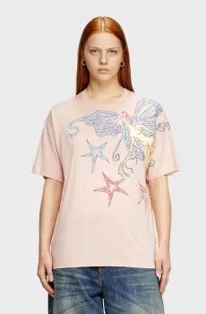 Женская розовая футболка T-BUXT-Q1 MAGLIETTA Розовый XS Diesel A17719 0AKBY